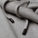 dettaglio coulisse della felpa FULL ORGANIC HOODIE / PIETRA MELANGE