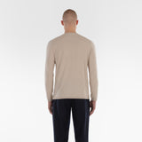 Back of COTTON CASHMERE WHOLEGARMENT 18G / BEIGE MELANGE sweater