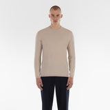Front of COTTON CASHMERE WHOLEGARMENT 18G / BEIGE MELANGE sweater