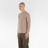 3/4 position of COTTON CASHMERE WHOLEGARMENT 18G / CAMEL sweater