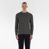 Front of COTTON CASHMERE WHOLEGARMENT 18G / GRIGIO MELANGE sweater