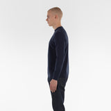 Side of COTTON CASHMERE WHOLEGARMENT 18G / NAVY MELANGE sweater