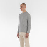 3/4 position of COTTON CASHMERE WHOLEGARMENT 18G / PERLA MELANGE sweater