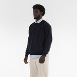 3/4 position of FULL ORGANIC SWEATSHIRT / BLUE INCHIOSTRO