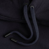 Drawstring detail of FULL ORGANIC HOODIE / BLUE INCHIOSTRO