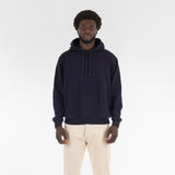 Front of FULL ORGANIC HOODIE / BLUE INCHIOSTRO