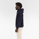 Side of FULL ORGANIC HOODIE / BLUE INCHIOSTRO