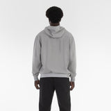 Back of FULL ORGANIC HOODIE / PIETRA MELANGE