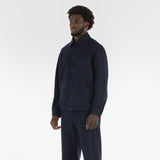 3/4 position of RESPONSIBLE WOOL COACH JACKET / BLUE NAVY