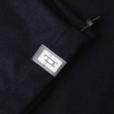 NFC tag and drawstring detail of RESPONSIBLE WOOL COACH JACKET / BLUE NAVY