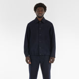 Front of RESPONSIBLE WOOL COACH JACKET / BLUE NAVY