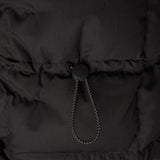 Drawstring detail of COTTON POP DOWN JACKET / NERO