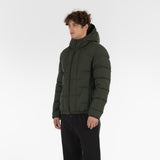 3/4 position of COTTON POP DOWN JACKET / VERDE MILITARE