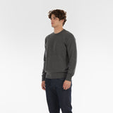 3/4 position of PURE CASHMERE FRENCH TERRY 12G / GRANIT jumper