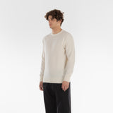 3/4 position of PURE CASHMERE FRENCH TERRY 12G / SNOW jumper
