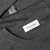 MONOBI label detail of PURE CASHMERE JERSEY STITCH 18G / GRANIT sweater