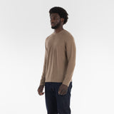 3/4 position of PURE CASHMERE JERSEY STITCH 18G / SESAME sweater