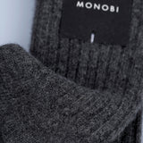 Fabric detail of PURE CASHMERE SOCKS / GRANIT