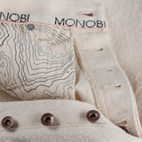 button detail of RAW INDIGO SELVAGE DENIM / NATURALE pants