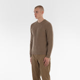 3/4 position of PURE CASHMERE FISHERMAN RIB 5G / SESAME jumper