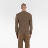 Back of PURE CASHMERE FISHERMAN RIB 5G / SESAME jumper