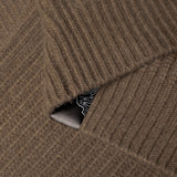 Reverse of NFC tag detail of PURE CASHMERE FISHERMAN RIB 5G / SESAME jumper