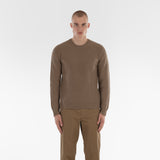 Front of PURE CASHMERE FISHERMAN RIB 5G / SESAME jumper
