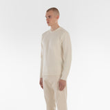 3/4 position of PURE CASHMERE FISHERMAN RIB 5G / SNOW jumper