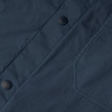 button and pocket details of DYEPOP SHIRT / PETROLIO