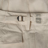 trouser loop, buckle and NFC tag details of HERRINGBONE CARGO / NATURALE