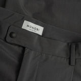 closure and MONOBI label details of BIO COTTON TROUSERS / GRIGIO FUMO