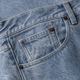 pocket detail of TERSE DENIM PANTS / DENIM CHIARO