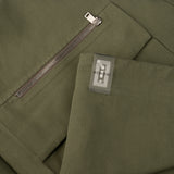 NFC tag and zip details of ORIGAMI OUTERSHIRT / VERDE SALVIA
