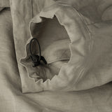 drawstring detail of EASY LINEN PANTS / MASTICE