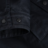 Button of the sleeve detail of BIO GABARDINE COACH JACKET / BLUE NAVY