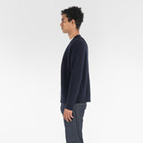 side position of PURE CASHMERE TIMELESS CARDIGAN 5G / BELUGA