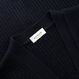 MONOBI label detail of PURE CASHMERE TIMELESS CARDIGAN 5G / BELUGA
