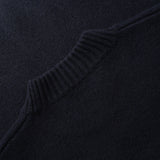 collar of PURE CASHMERE MOCK NECK SWEATER 7G / BELUGA