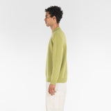 side of PURE CASHMERE MOCK NECK SWEATER 7G / GRASS