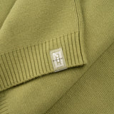 NFC tag detail of PURE CASHMERE MOCK NECK SWEATER 7G / GRASS
