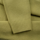 sleeve detail of PURE CASHMERE MOCK NECK SWEATER 7G / GRASS
