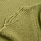 collar of PURE CASHMERE MOCK NECK SWEATER 7G / GRASS