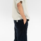 pocket detail of AGELESS CORDUROY PANTS / BLUE NAVY