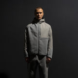 HYBRID KNIT INSULATED TUBE JACKET / LIGHT GREY