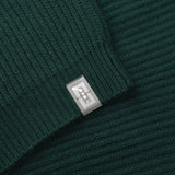 PURE CASHMERE FISHERMAN RIB 5G / FOREST GREEN
