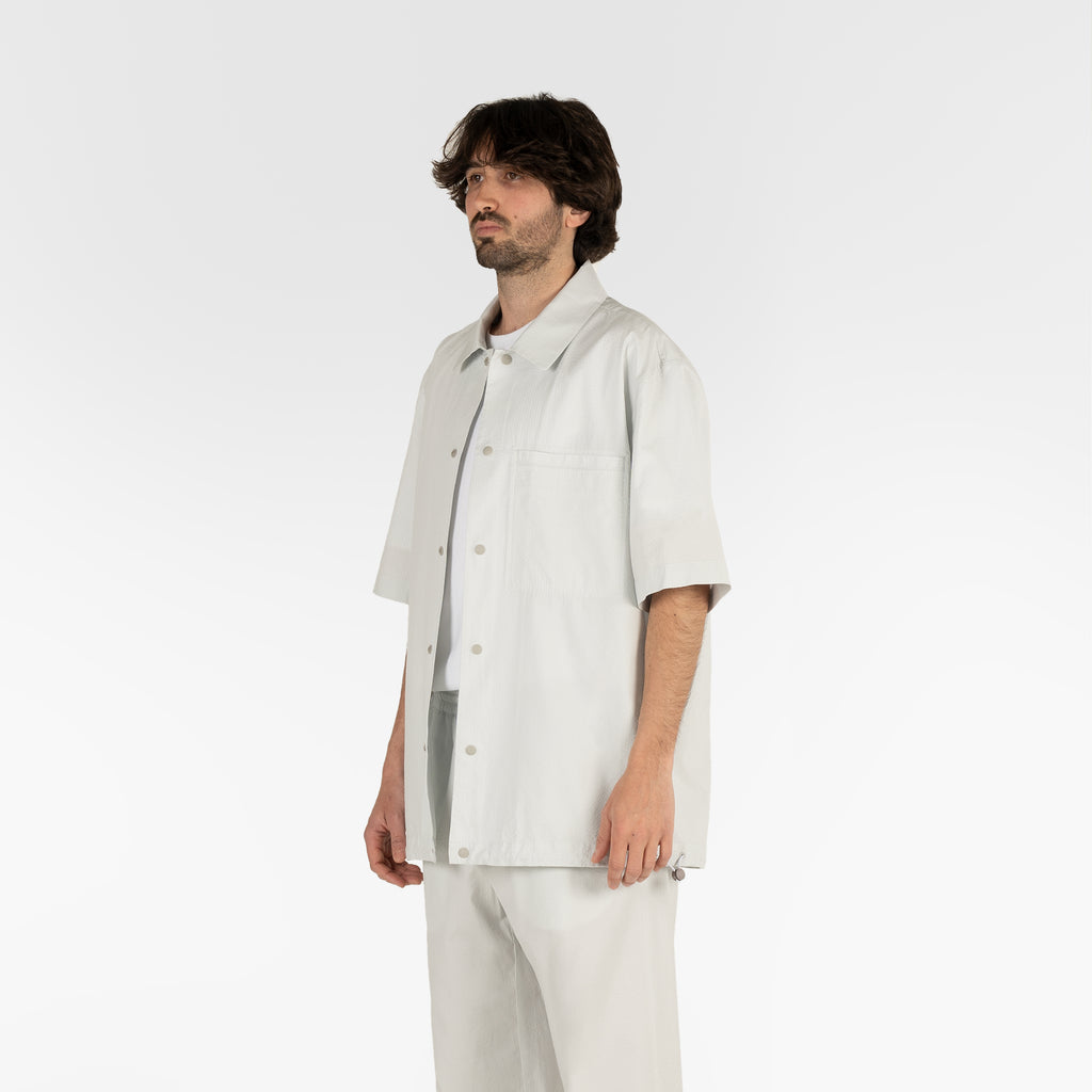 【SCENERITY】Light cotton short sleeve shirt STRIPED SEERSUCKER SHORT SLEEVE SHIRT / LIGHT GREY – Monobi
