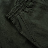 seersucker drawstring shorts side pocket detail in deep green colour