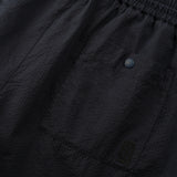 seersucker drawstring shorts back pocket detail in blue colour