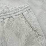 seersucker drawstring shorts side pocket detail in grey colour