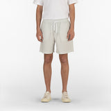 front of seersucker drawstring shorts in grey colour